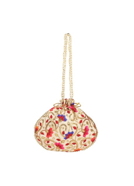 VOILA Stylish Embroidery Potli Bag for Women Party Weeding and Gifting Potli Bags